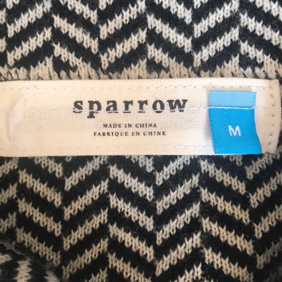 Anthropologie Sparrow Black and White Sweater Jacket M - Picture 2 of 4